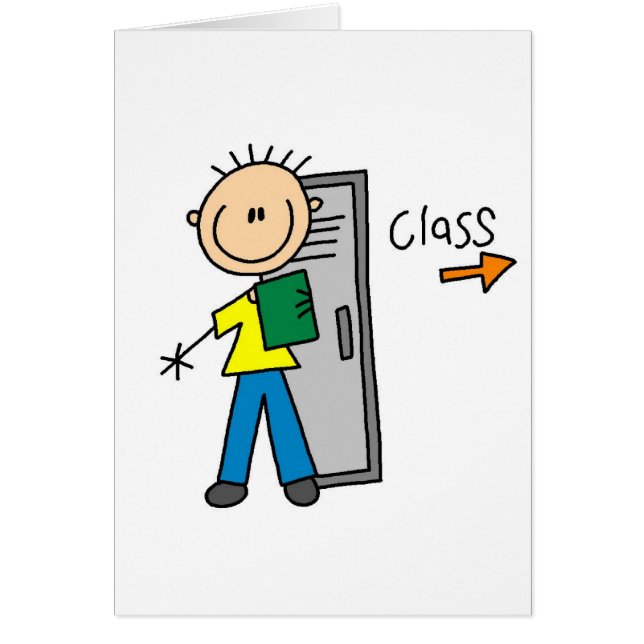 Muchacho en tarjeta de la escuela (Frente)