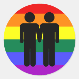 Muchacho + Pegatina del arco iris del muchacho