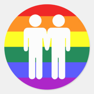 Muchacho + Pegatina del arco iris del muchacho