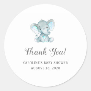 Muchacho Pegatinas de Baby Shower, Elefante Azul G