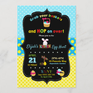 Muchachos de la invitación de la caza del huevo de