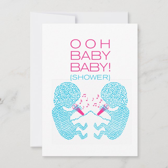 Muchachos del gemelo de la invitación de Baby (Anverso)