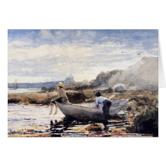 Muchachos en un Dory