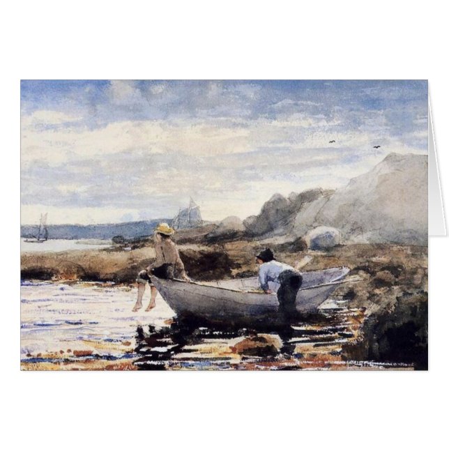 Muchachos en un Dory (Anverso (Horizontal))