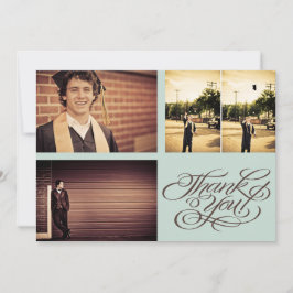Muchachos graduados GRACIAS Tarjeta de fotos