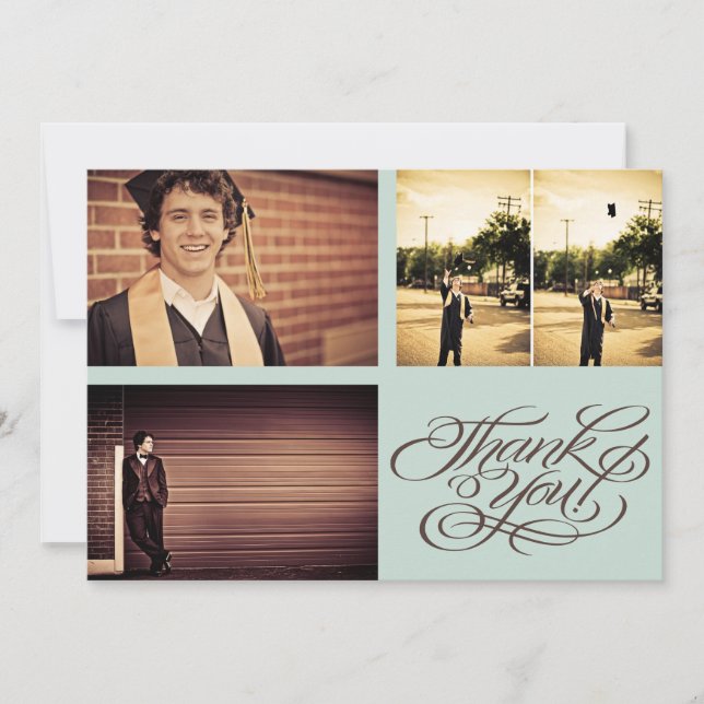 Muchachos graduados GRACIAS Tarjeta de fotos (Anverso)