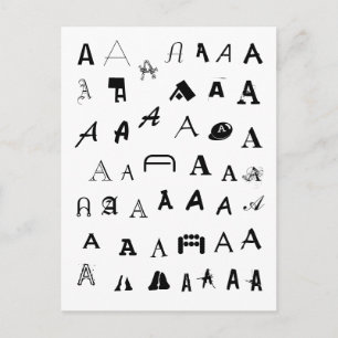 Muchas fuentes. Tu carta. Postal monograma persona