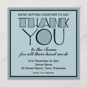 Muchas gracias azul Gracias Equipo Invitación