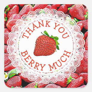 Muchas gracias por las pegatinas de fresa Berry Mu