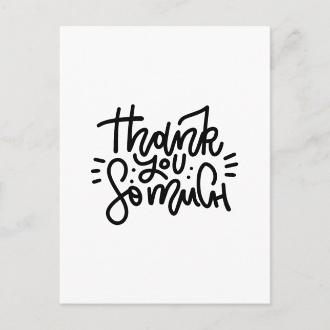 Muchas gracias postal de tipografía (Anverso)
