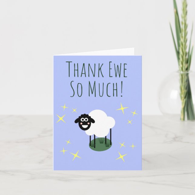 ¡Muchas Gracias! - Pun ovino Gracias tarjeta  (Anverso)