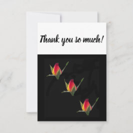 Muchas gracias tarjeta con brotes de rosa