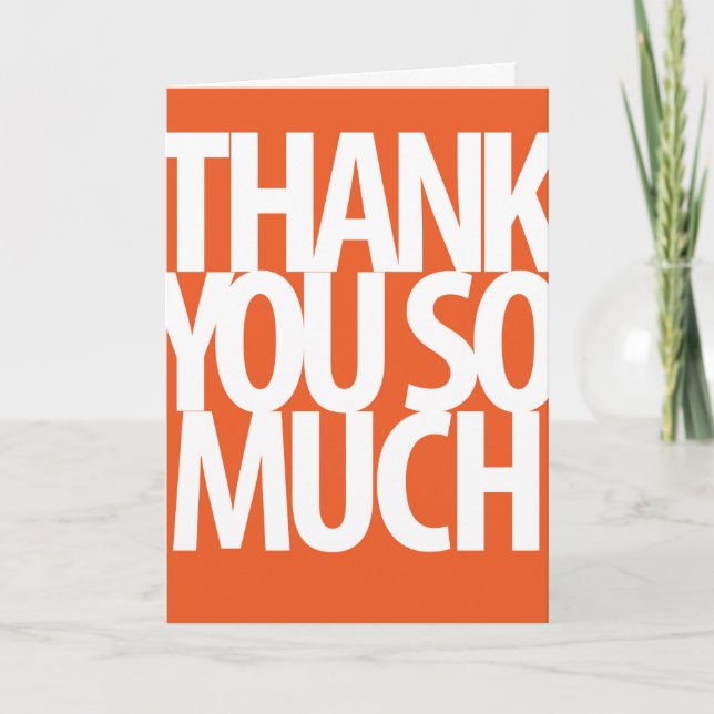 Muchas Gracias Tarjeta De Saludo (Naranja) (Anverso)