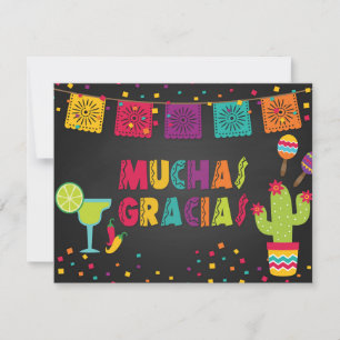 Muchas gracias tarjeta - negro
