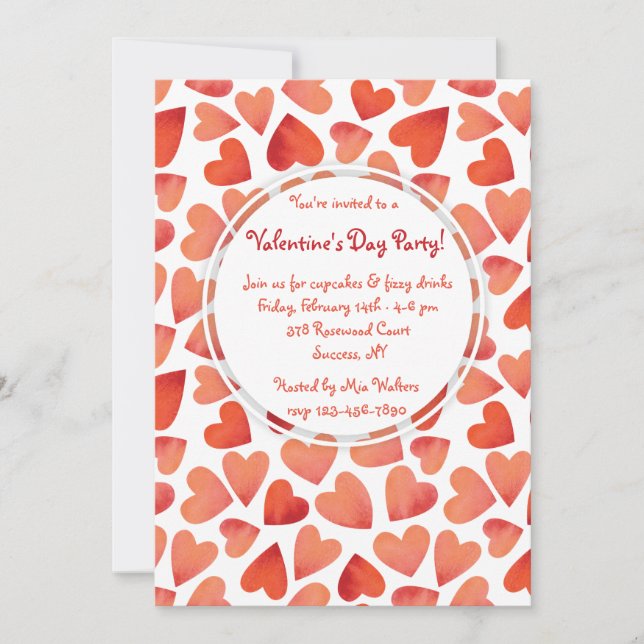 Muchas invitaciones de El día de San Valentín de H (Anverso)