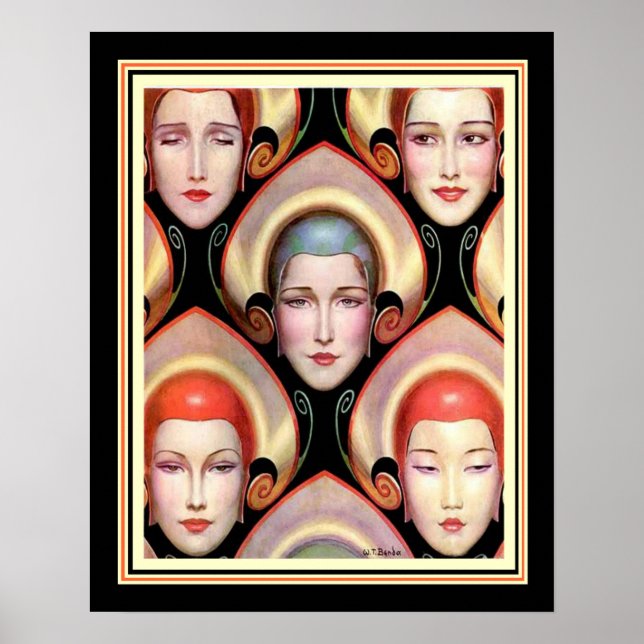 "Muchas máscaras" Impresión W.T. Benda Deco 16 x 2 (Frente)