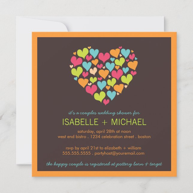 Muchas parejas del corazón matrimonio Invitación a (Anverso)