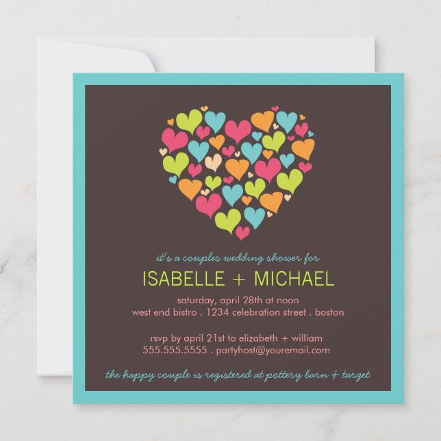 Muchas parejas del corazón matrimonio Invitación a (Anverso)