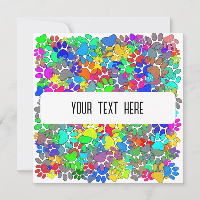 Muchas Pintas De Pata De Perro Por Toda La Tarjeta (Anverso)