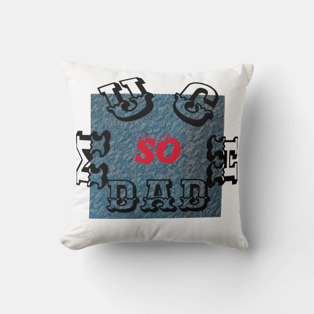 MUCHO PAPÁ -NEGRO-ROJO-AZUL- COJÍN DECORATIVO (Anverso)