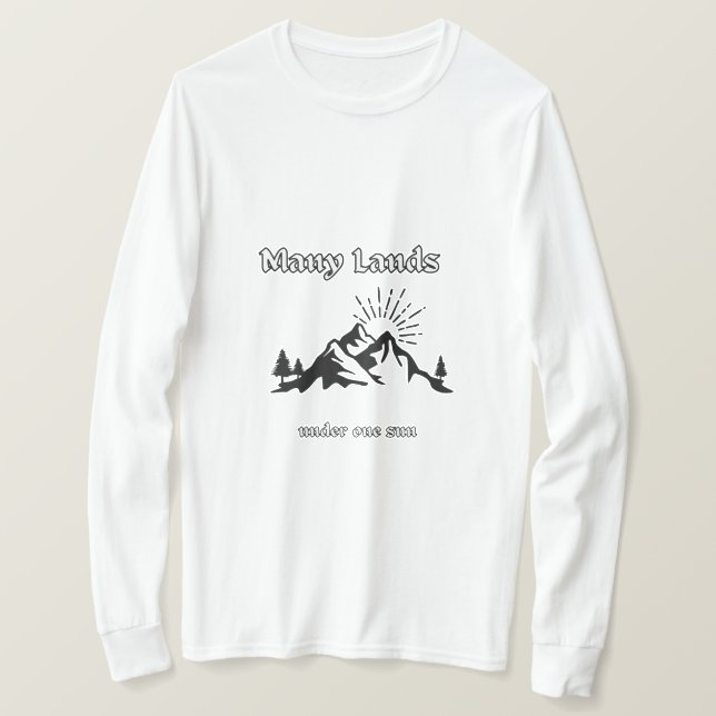 Muchos aterrizan bajo una camiseta clásica de sol (Anverso del diseño)