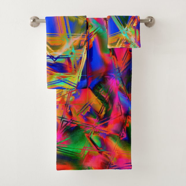 Muchos cuadrados torcidos con coloridos "pinceles" (In situ)