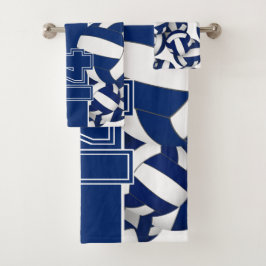 Muchos de los colores del equipo azul de los jugad