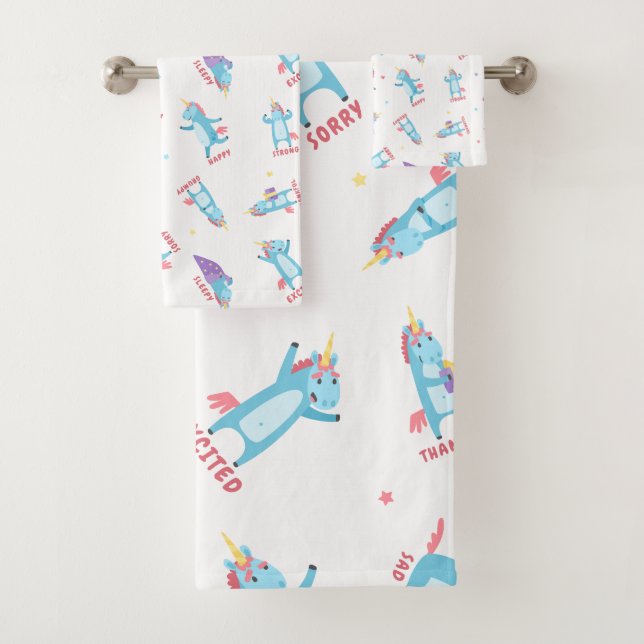 Muchos estados de ánimo de un Unicornio rosa, azul (In situ)