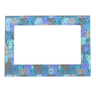 Muchos gatos azules diseñan marco magnético de fot