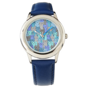 Muchos gatos azules diseñan reloj de pulsera