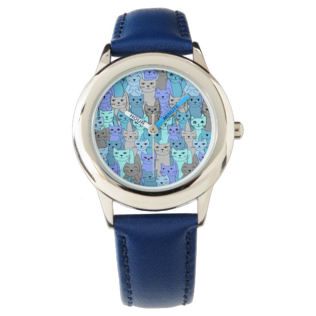 Muchos gatos azules diseñan reloj de pulsera (Anverso)