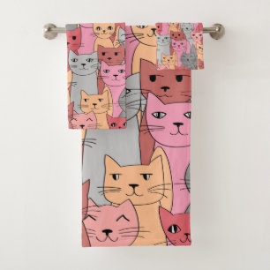 Muchos Gatos Rojos Diseñan El Set De Toallas De Ba