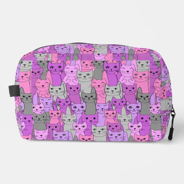 Muchos gatos rosados Diseño Kit Dopp Bolsa (Anverso)