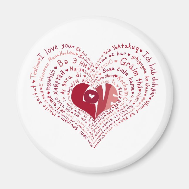 Muchos idiomas del imán del amor (Frente)