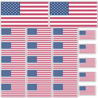 Muchos Pegatinas de la bandera estadounidense