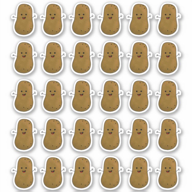 Muchos Pegatinas De Patatas Felices (Anverso)