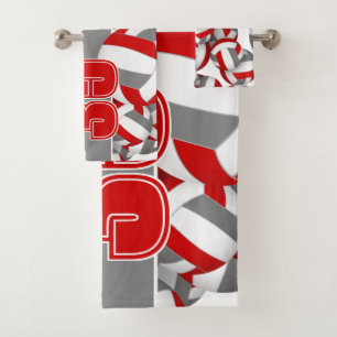 Muchos personalizados de voleibol llaman gris rojo