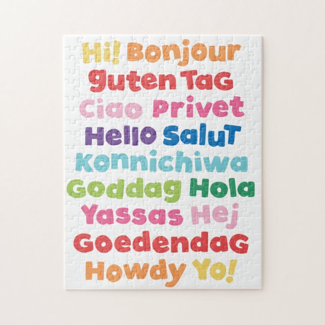 Muchos rompecabezas de la tipografía de Hellos (Vertical)