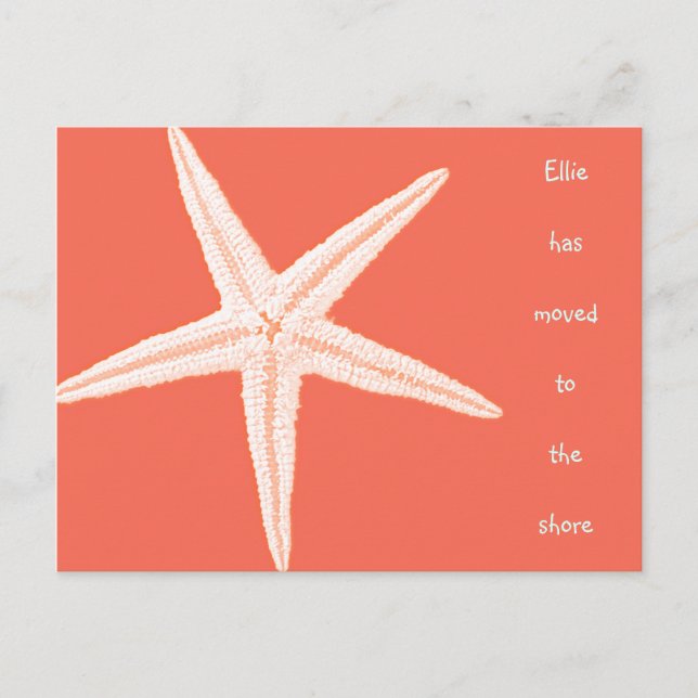 Mudarse a la playa Tarjetas postales de estrella d (Anverso)
