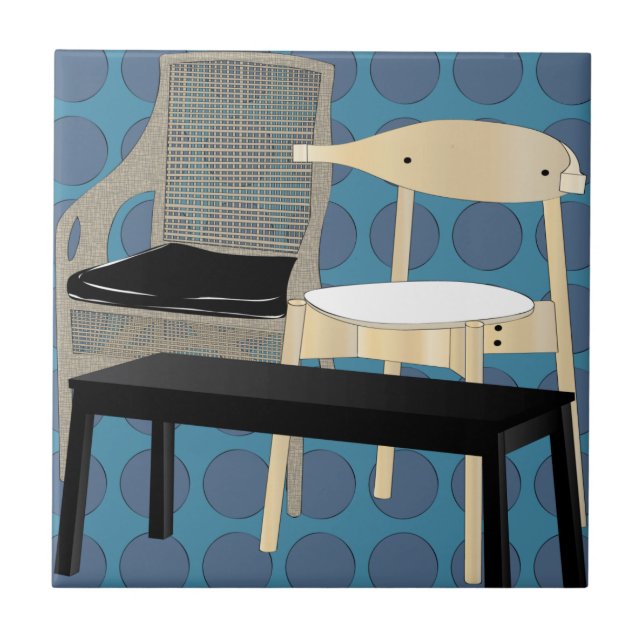 Muebles Ikea Sillas Azulejos Azules (Frente)