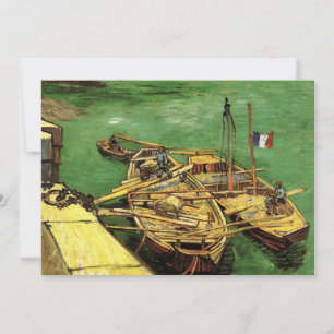 Muelle de Van Gogh con hombres descargando barcaza
