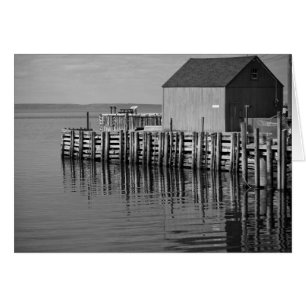 Muelle del puerto de Pasillo (tarjeta de B&W)