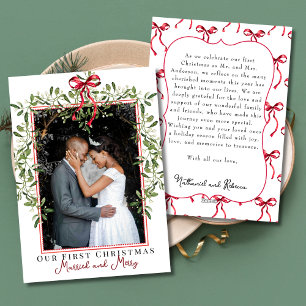 Muérdago Elegante Primera Navidad Casados Foto