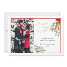 Muérdago en acuarela | Tarjeta de foto de vacacion