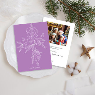 Muérdago y Lazo de Navidad de Wisteria Dibujados a