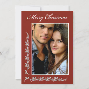 Muérdago y lazos con foto y mensaje de Navidad