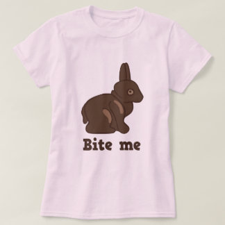 Muérdame camiseta del conejito del chocolate