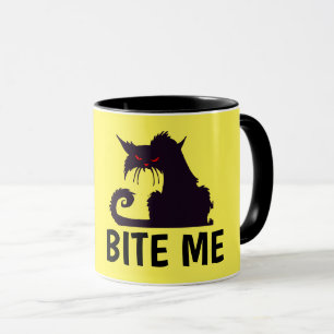 MUÉRDANME, TAZAS DE CAFÉ DIVERTIDAS DE GATO NEGRO