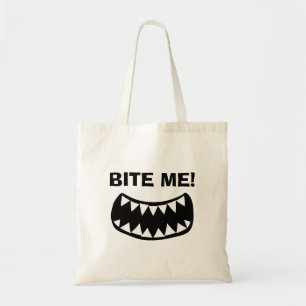 ¡Muérdeme! Bolsa de mano divertida de lona