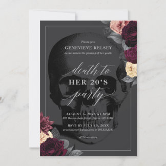 Muerte a tu invitación de fiesta de los 20 con flo